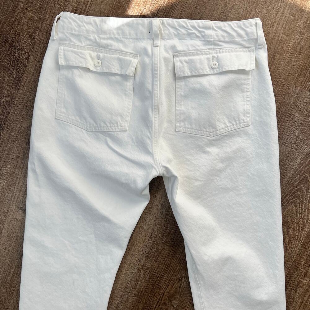 Edwin Malia Utility Denim White Jeans Boyfriend Eggshell - Picture 2 of 5